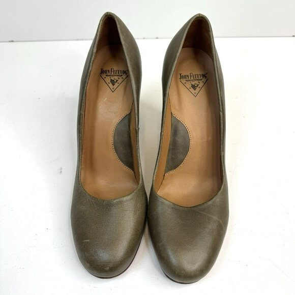 John Fluevog Miracles Medugorje Olive Green Leather Pumps Shoes Women’s Size 7 - Picture 2 of 11